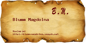 Blumm Magdolna névjegykártya