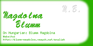 magdolna blumm business card
